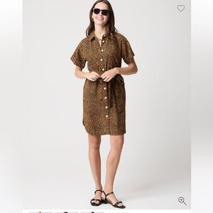 J.Crew Linen-blend belted mini shirt-dress